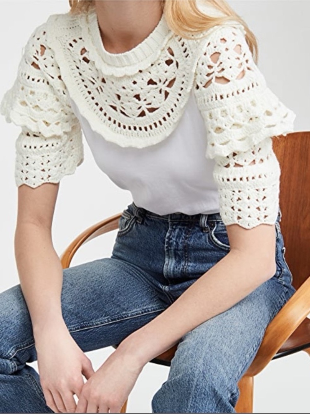 Sea White Cotton Blend Top with Brand Tag - Picture 1 of 6